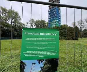 Wieża spadochronowa w Katowicach jest remontowana