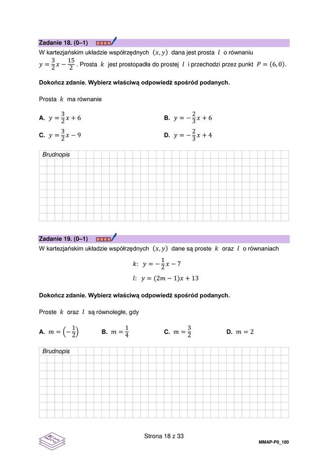 Arkusz maturalny z próbnej matematyki 2023