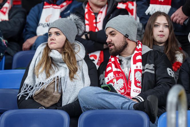 Kibice na meczu Polska -Nowa Zelandia na Stadionie Śląskim