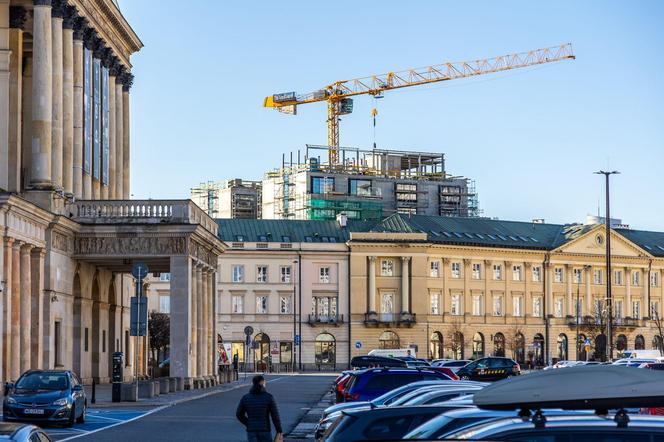 Hotel Puro przy Canaletta w Warszawie - zdjęcia z budowy (luty 2024)