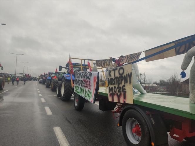 Protest rolników w Elblągu na S7