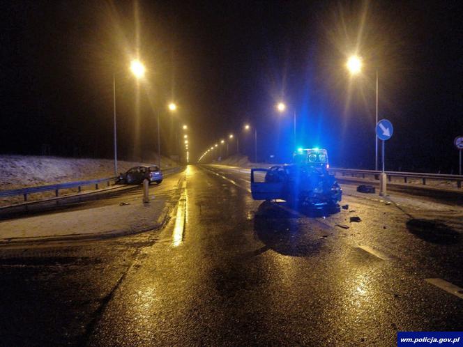 Wypadek na skrzyżowaniu obwodnicy Olecka z drogą wojewódzką nr 655