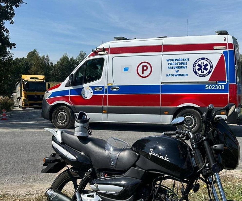 Wypadek w gminie Bojszowy. Motocyklista w szpitalu. Na miejscu lądował śmigłowiec LPR