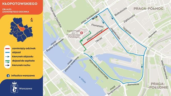 Warszawa. Wymiana nawierzchni na ul. Kłopotowskiego