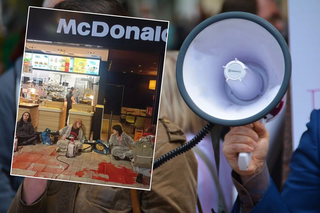 Sztuczna krew i zablokowane kasy w bydgoskim McDoland’s! To akcja demonstracyjna