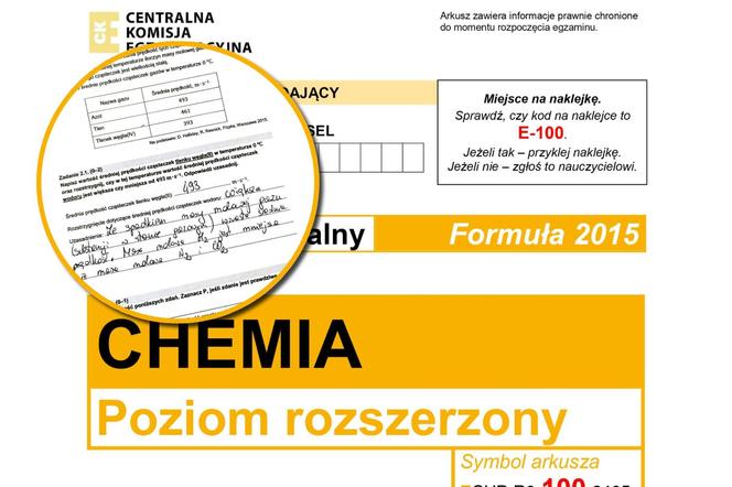 Matura 2024 chemia rozszerzona - arkusze CKE i sugerowane odpowiedzi - formuła 2015