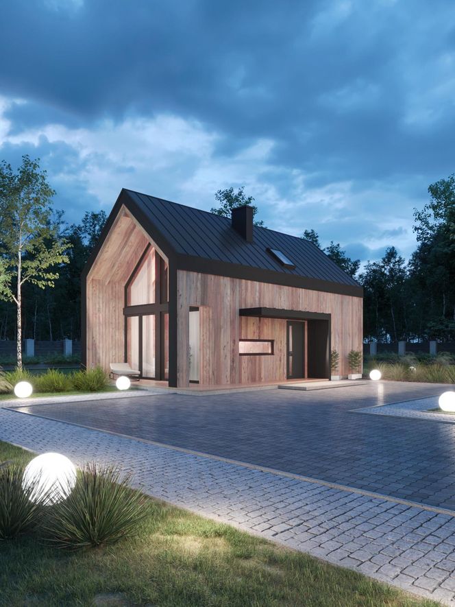 DXM1032 Stodoła 2 MK to kolejny projekt o minimalistycznej bryle, którą podkreślają materiały wykończeniowe