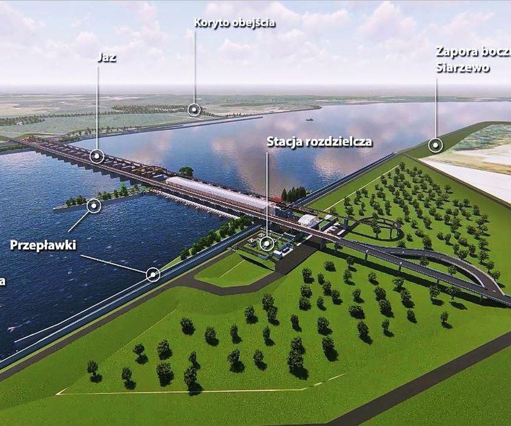Wizualizacja stopnia wodnego Siarzewo w woj. kujawsko-pomorskim