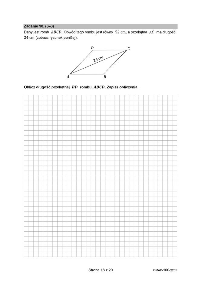 Egzamin ósmoklasisty 2022: Matematyka. ARKUSZ CKE i ODPOWIEDZI [25.05.2022]