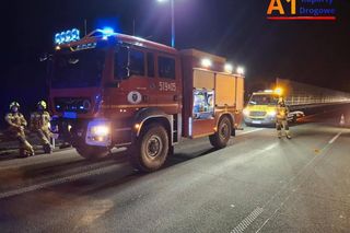 Autostrada A1 zablokowana w kierunku Katowic po wypadku w Kamieńsku