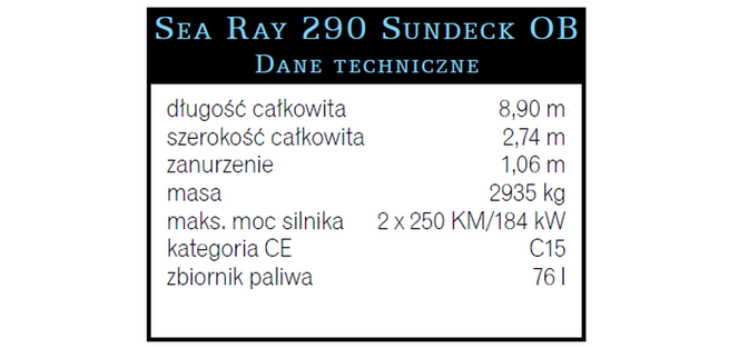 Jacht Sea Ray 290 Sundeck OB