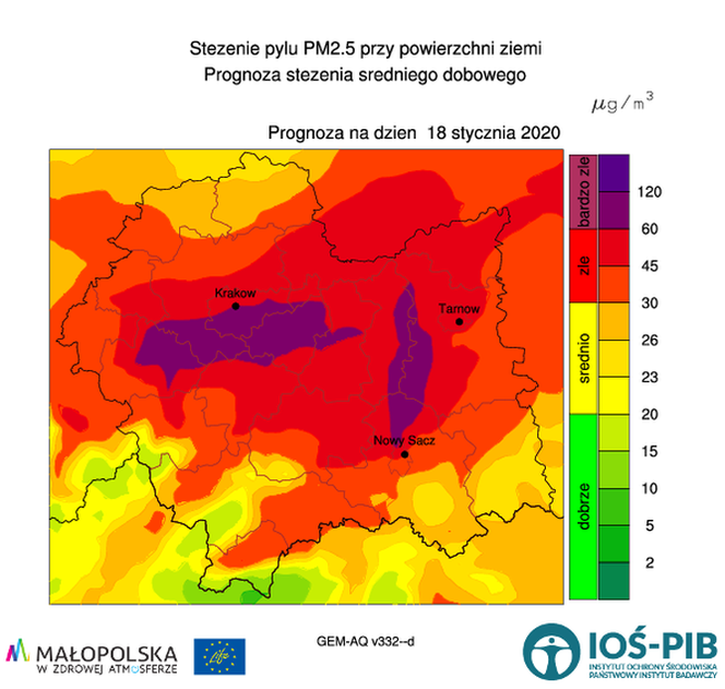 Prognoza smogu w Małopolsce