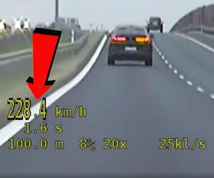 Pirat drogowy pędził 228 km/h! W porę zatrzymała go policja [NAGRANIE]