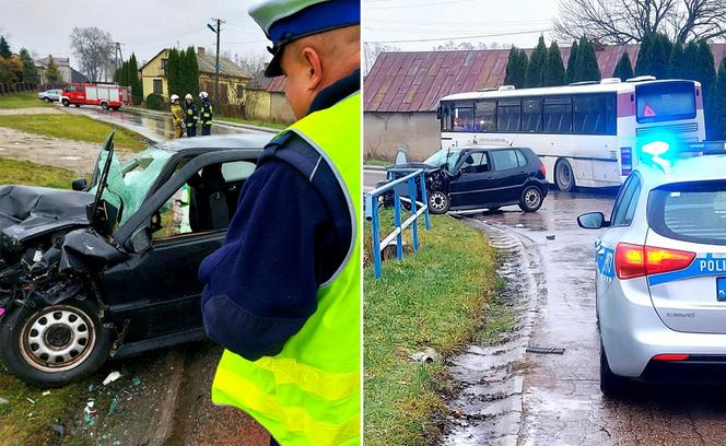 Zderzenie autobusu z dziećmi z volkswagenem! Fatalny wypadek pod Rawą Mazowiecką [ZDJĘCIA]. 