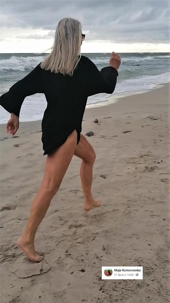 Maja Komorowska pokazała nogi na plaży