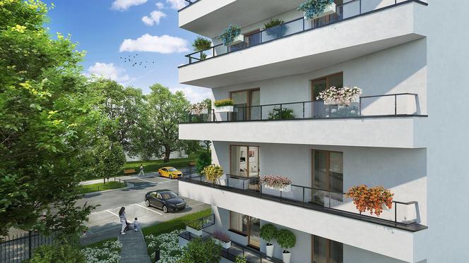 Apartamenty Literacka od Dom Development – zbliżenie na balkony