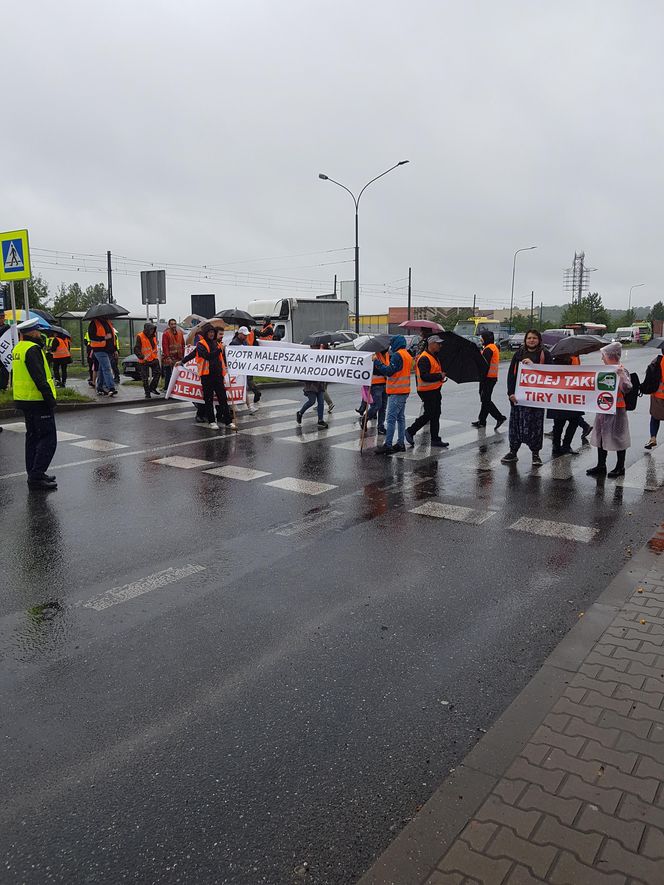Protest Kolejarzy w Dąbrowie Górniczej