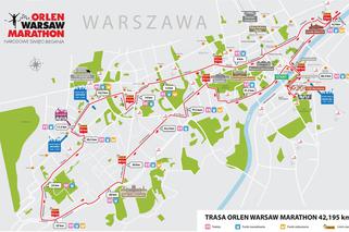 Szybka i szeroka trasa ORLEN Warsaw Marathon [MAPA]
