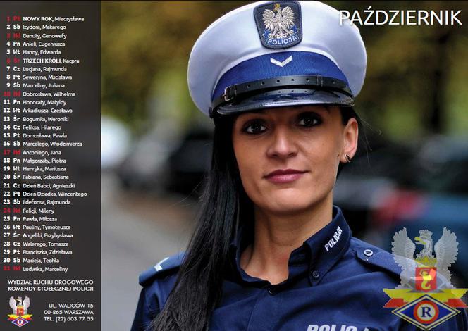 Październik 2016 - kalendarz z policjantkami