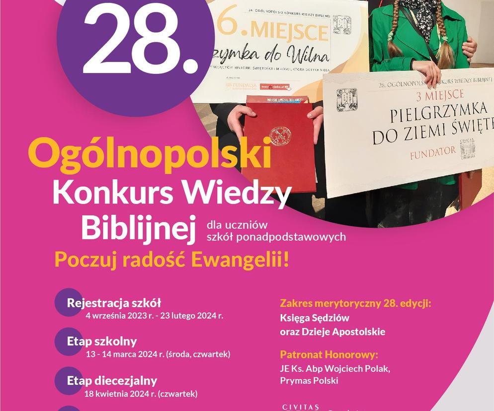  Ogólnopolski Konkurs Wiedzy Biblijnej - plakat 