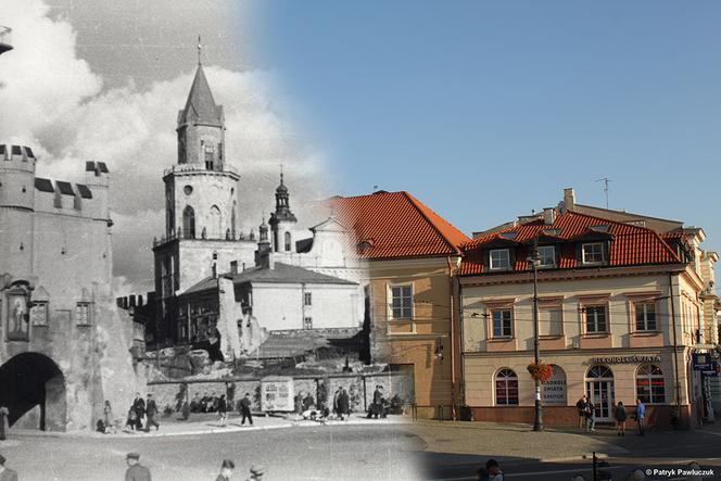 Lublin - plac Łokietka z Bramą Krakowską i Wieżą Trynitarską