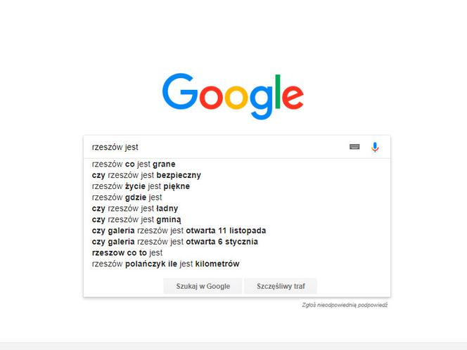 Rzeszów w Google