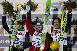 Noriaki Kasai podczas Mistrzostw Świata w Predazzo 2003