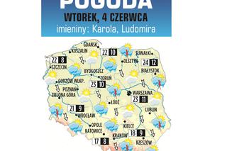 Prognoza pogody na wtorek, 4 czerwca 2013: Warszawa - 22, Katowice - 17, Wrocław - 21, Białystok - 24 