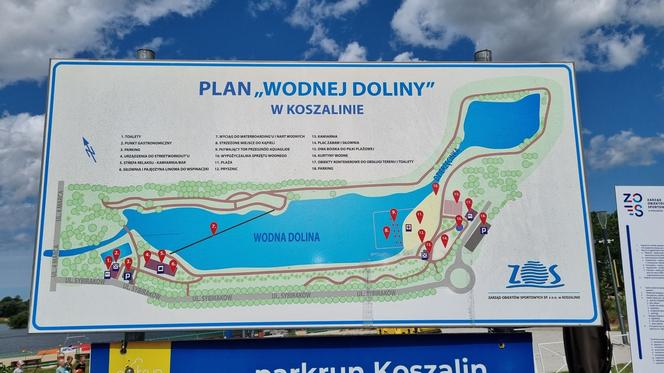 Kąpielisko "Wodna Dolina" w Koszalinie z zakazem wstępu do wody