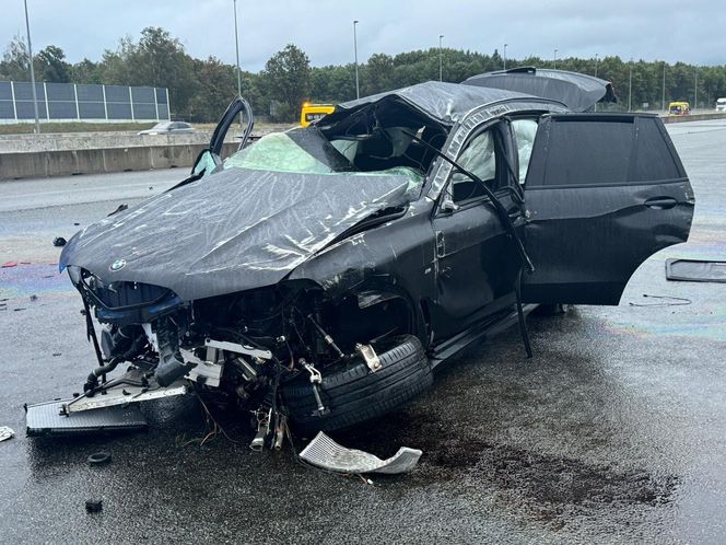 Wypadek komendanta policji na autostradzie A1