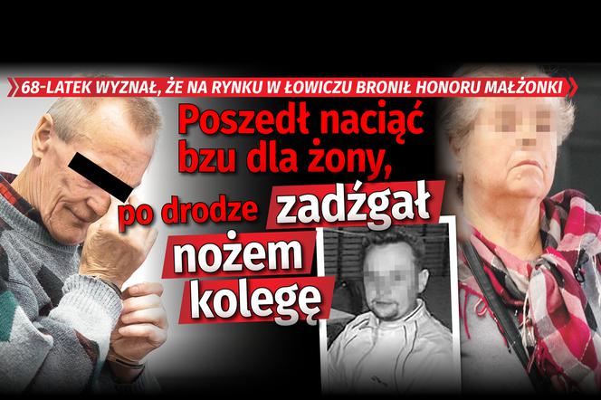 68-latek wyznał, że na rynku w Łowiczu bronił honoru małżonki - Poszedł naciąć bzu dla żony, po drodze zadźgał nożem kolegę 