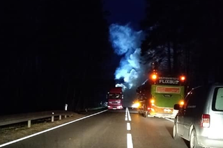 Krzeszyce: AWARIA HAMULCA przyczyną pożaru?! Na drodze spłonęła naczepa ciężarówki  