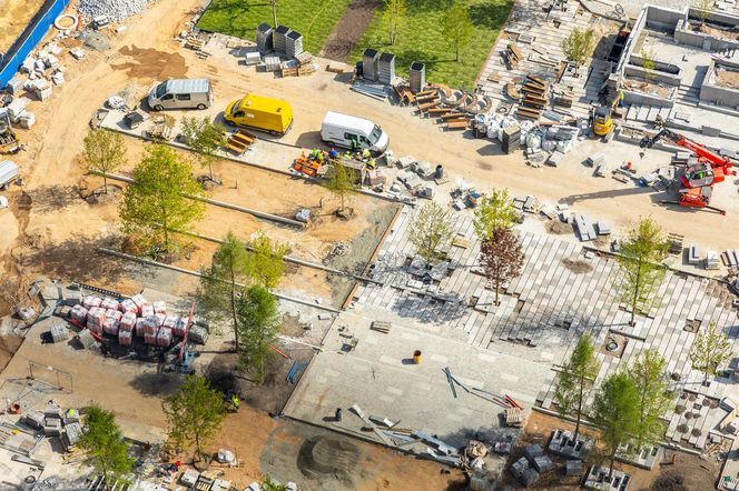 Plac Centralny w Warszawie pod koniec budowy
