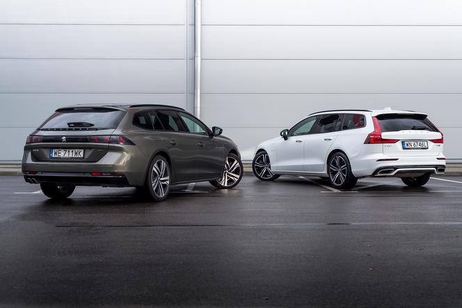 Volvo V60 T8 Twin Engine AWD R-Design AT8 vs. Peugeot 508 SW GT 2.0 BlueHDI 177 KM AT8