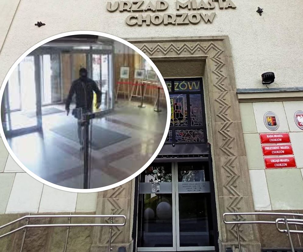 Zamaskowany mężczyzna wszedł do budynku Urzędu Miasta w Chorzowie