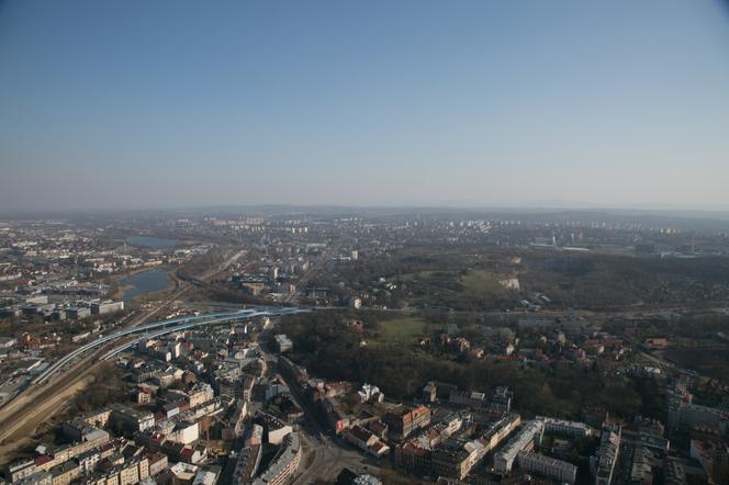 Kraków z lotu ptaka w czasie kwarantanny