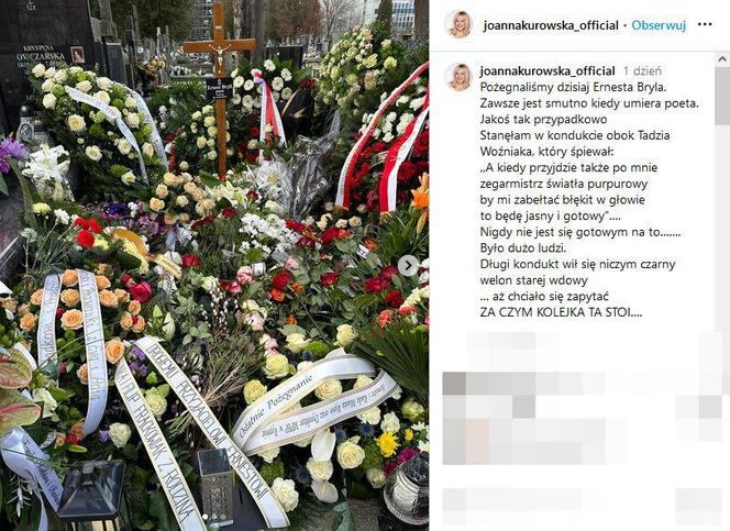  Joanna Kurowska na pogrzebie Ernesta Brylla
