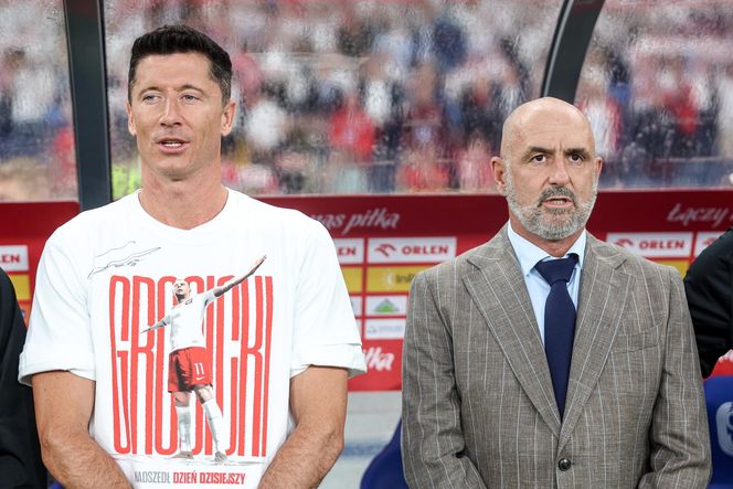 Robert Lewandowski na meczu Polska - Mołdawia