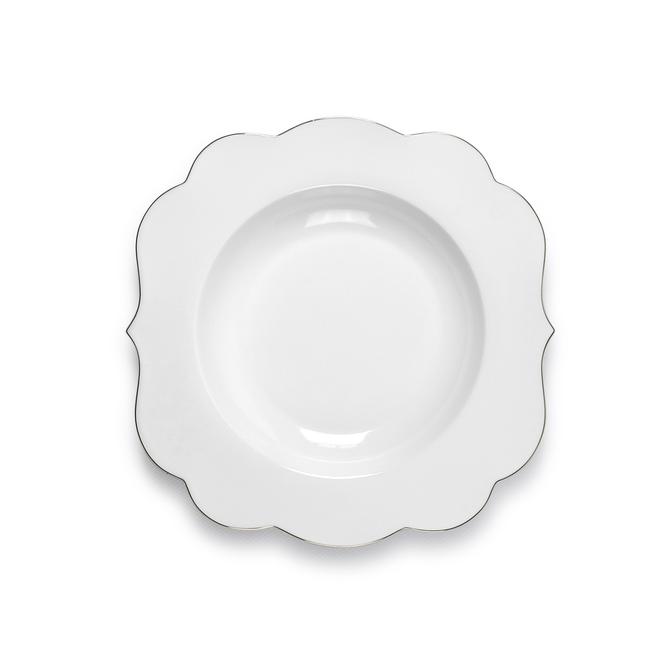 Biały talerz do eleganckiej dekoracji stołu na Wielkanoc