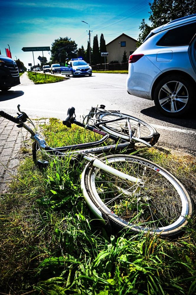 Potrącenie rowerzystki w Trzebieszowie w powiecie Łukowskim