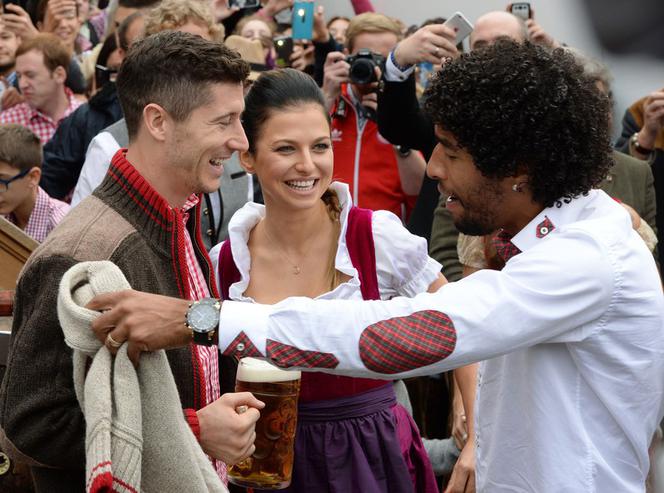 Robert Lewandowski przed meczem Polska Niemcy - Bayern Monachium na Oktoberfest