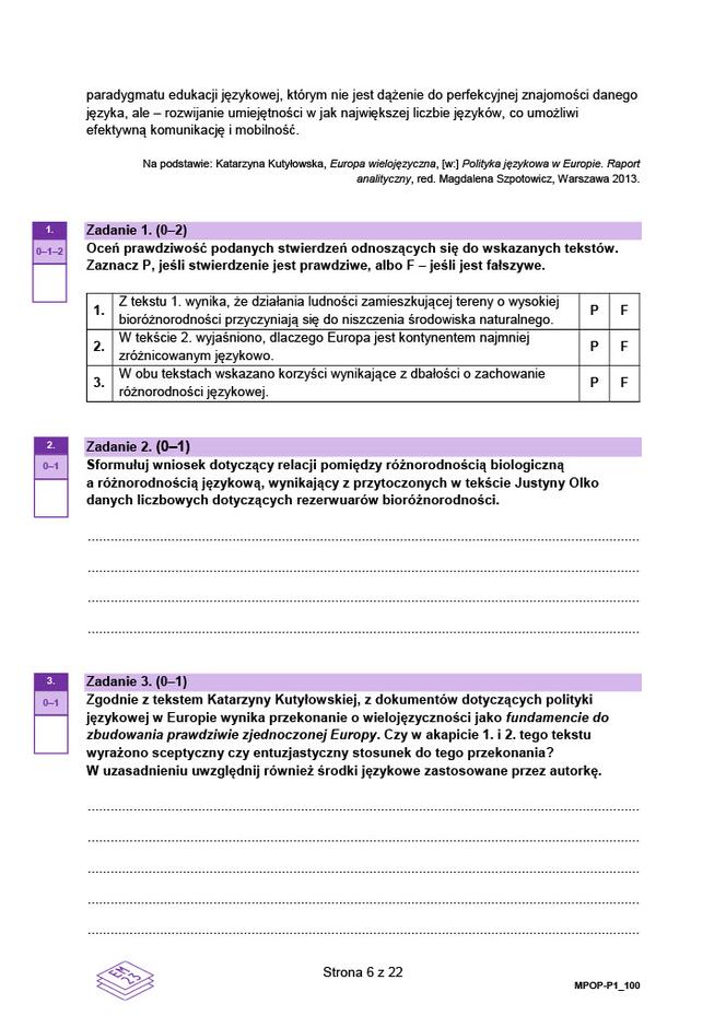 Próbna matura z języka polskiego 2022/2023 - ARKUSZ CKE