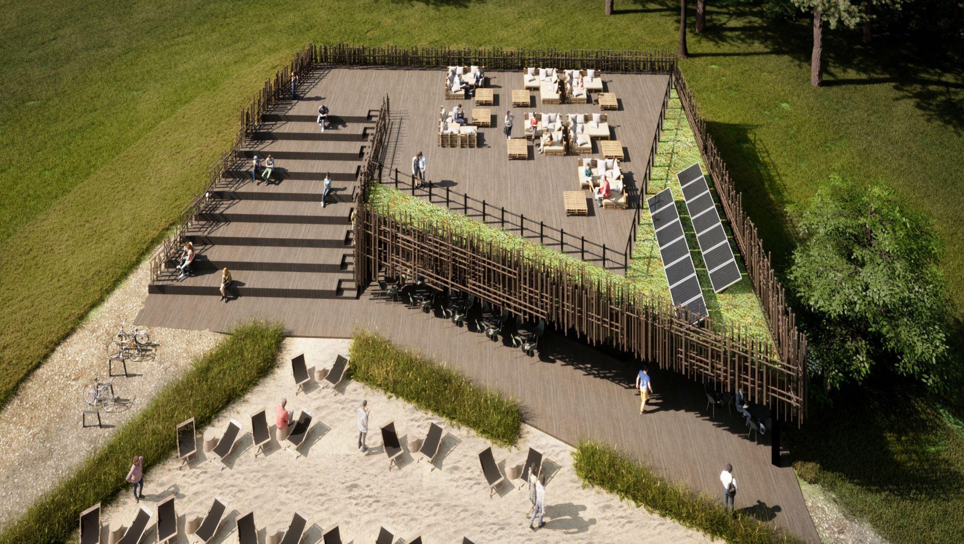 Nad jeziorem Paprocany w Tychach stanie nowy pawilon projektu biura RS+ Robert Skitek