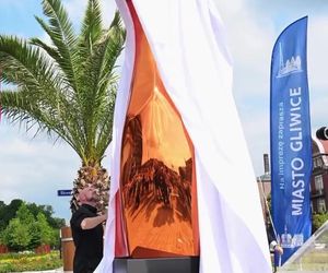 Gigantyczny złoty lajk stanął w centrum Gliwic. Zainaugurowano festiwal Biennale Gliwice