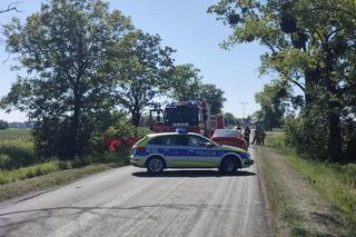 Śmiertelny wypadek pod Oławą. Kierowca mazdy zginął w płomieniach