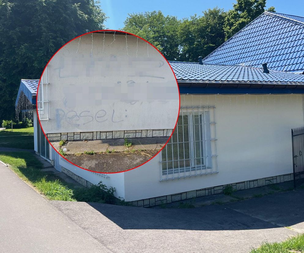 Łukasz podpisał się na ścianie posterunku. Zostawił nawet swój numer PESEL