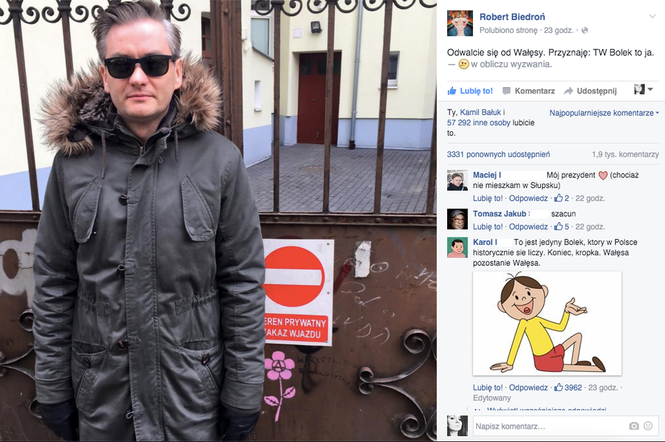 Robert Biedroń postanowił zająć stanowisko na Facebooku