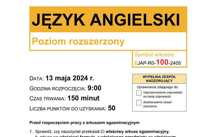 Matura 2024: angielski. Arkusze CKE i odpowiedzi. Poziom rozszerzony [Formuła 2015]