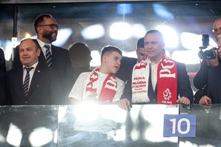 Karol Nawrocki i Kacper Meyna na meczu Polska - Finlandia