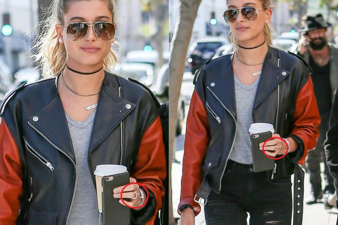 Hailey Baldwin z pierścionkiem